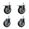 Service Caster 5'' Thermo Rubber Swivel 7/16'' Stem Caster Set 2 Total Lock Brake, 4PK SCC-GRTTL20S514-TPRB-716138-2-S-2 - alternate 1
